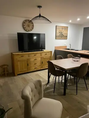 Télévision ou salle de divertissement dans l'établissement Nouveau Gîte Bain Nordique