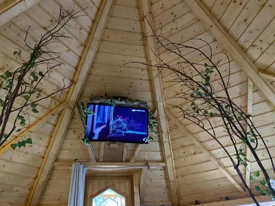 Télévision ou salle de divertissement dans l'établissement Chalet Kota Lovers Nest
