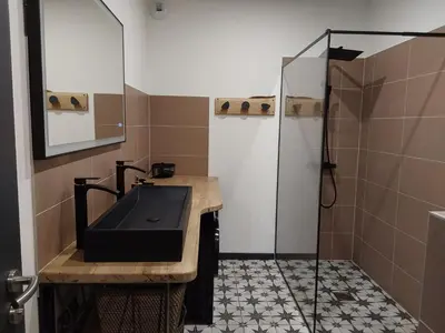 Salle de bains dans l'établissement Au Paradis du Loft Joyeux