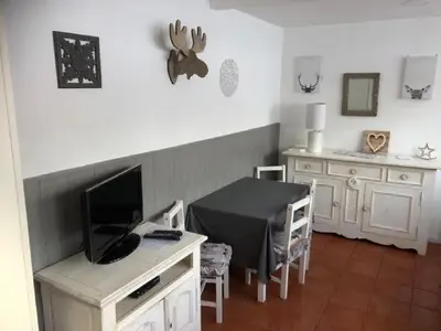 Télévision ou salle de divertissement dans l'établissement Le saut du cerf