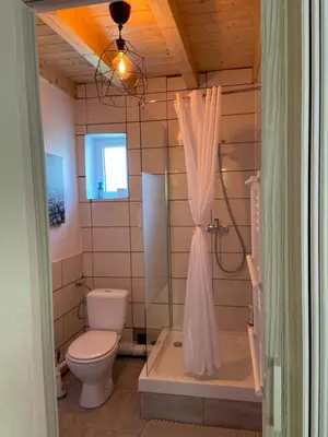 Salle de bains dans l'établissement Le Noyer: Petit chalet cosy proche de Mulhouse