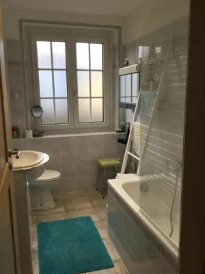 Salle de bains dans l'établissement Gîte du Moulin