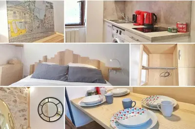 Cuisine ou kitchenette dans l'établissement Rosa Maria Studio Centre ville Mulhouse