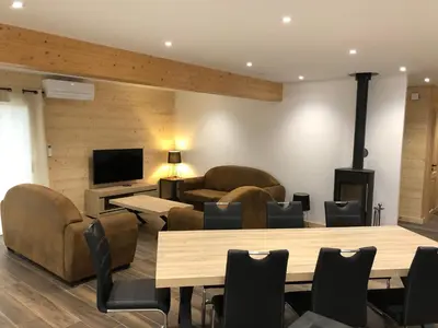 Coin salon dans l'établissement Chalet Jersey