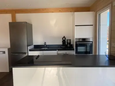Cuisine ou kitchenette dans l'établissement Chalet Jersey