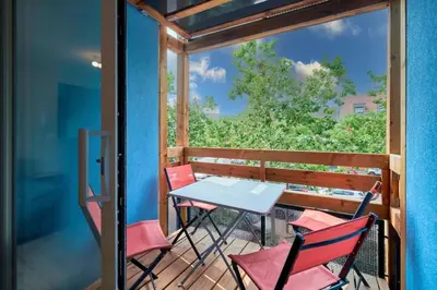 Balcon ou terrasse dans l'établissement Le SCANDINAVE Centre Ville/2 chambres + Terrasse