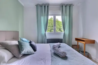 Un ou plusieurs lits dans un hébergement de l'établissement Evasion 4 étoiles Spa privé aux Libellules 12 pers Montagne Vosges