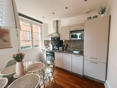 Cuisine ou kitchenette dans l'établissement Pastel au grenier à sel