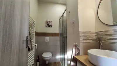 Salle de bains dans l'établissement Studio Clim, Netflix, Pro & Loisirs