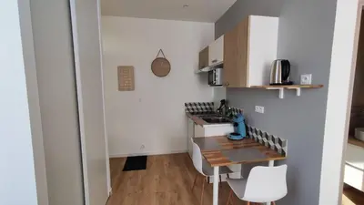 Cuisine ou kitchenette dans l'établissement Studio Clim, Netflix, Pro & Loisirs