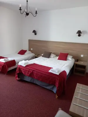 Un ou plusieurs lits dans un hébergement de l'établissement HOTEL DES VOYAGEURS
