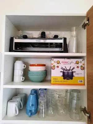 Cuisine ou kitchenette dans l'établissement Gîte L'Equilibre - Lac/montagnes- Familles-groupes