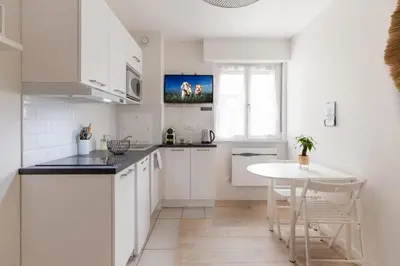 Cuisine ou kitchenette dans l'établissement Travel Homes - Grand Rue, Petite Venise - Compact & Cosy - Lit mural