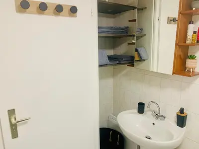 Salle de bains dans l'établissement LA RUELLE ALSACIENNE, Charme Alsacien et Confort Moderne