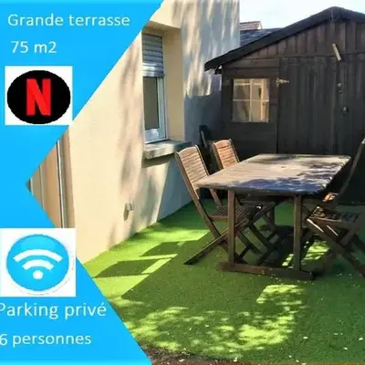 Appartement avec terrasse 6 personnes PAS DE FETE