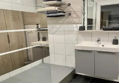 Salle de bains dans l'établissement Welcome Appart Colmar