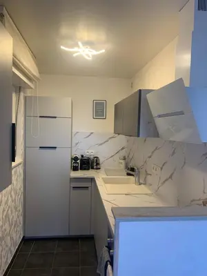 Cuisine ou kitchenette dans l'établissement Welcome Appart Colmar