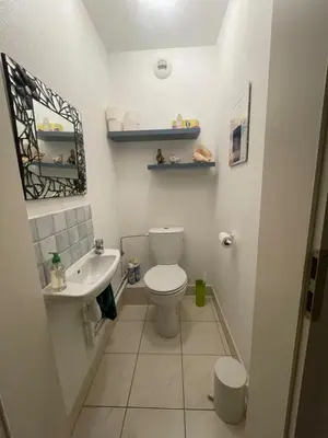 Salle de bains dans l'établissement Les Myrtilles