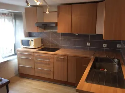 Cuisine ou kitchenette dans l'établissement Les papillons