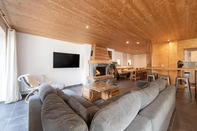Télévision ou salle de divertissement dans l'établissement La Charbonnière, grand gîte haut-de-gamme avec jacuzzi et sauna