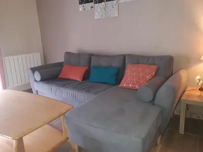 Coin salon dans l'établissement Gite proche de Kaysersberg av jacuzzi privé