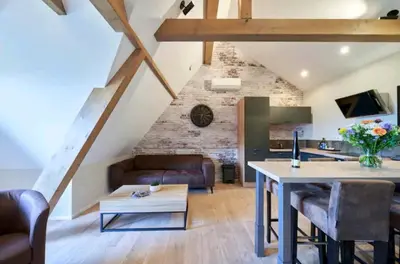 Télévision ou salle de divertissement dans l'établissement LOFT neuf avec bain jacuzzi et terrasse