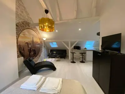 Télévision ou salle de divertissement dans l'établissement Esprit New York ........ au cœur de Mulhouse
