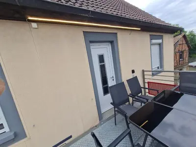 Balcon ou terrasse dans l'établissement Les Chouchous du Ried 2