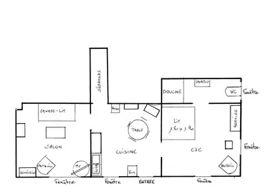 Plan de l'établissement gîte la Fonderie