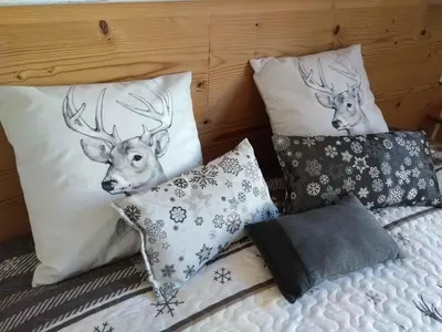 Un ou plusieurs lits dans un hébergement de l'établissement Cosy appartement La Bresse centre ville
