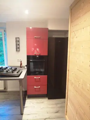Cuisine ou kitchenette dans l'établissement Appartement les champis