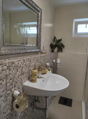 Salle de bains dans l'établissement Gite Luxury à Soultzeren