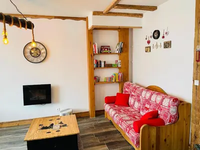 Coin salon dans l'établissement Appt 50m2, 4 personnes, ménage, draps et serviettes inclus