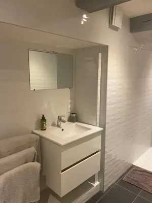 Salle de bains dans l'établissement Gîte Elisa et léna