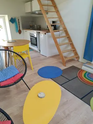 Cuisine ou kitchenette dans l'établissement Studio calme et lumineux avec terrasse