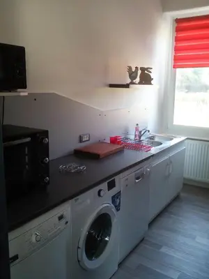 Cuisine ou kitchenette dans l'établissement Escale Bussenette