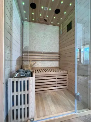 Salle de bains dans l'établissement Magnifique appartement classé 4 étoiles avec Sauna et terrasse dans chalet