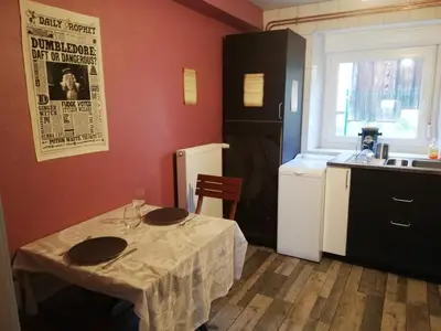 Cuisine ou kitchenette dans l'établissement l'antre du Sorcier (inspiré du monde Harry Potter)