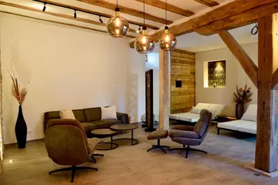Coin salon dans l'établissement Les terrasses du Zinnkoepflé (8 à 12 personnes)