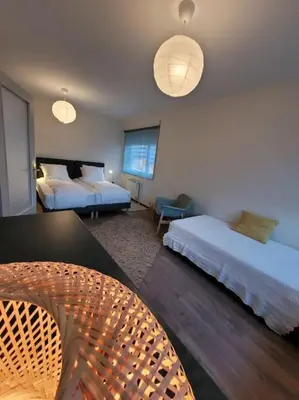 Un ou plusieurs lits dans un hébergement de l'établissement Cosy Home in South Alsace for work and leisure