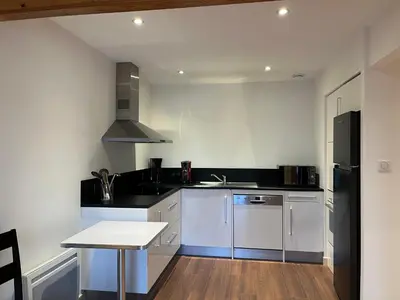 Cuisine ou kitchenette dans l'établissement Chalet Gentiane