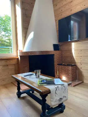 Télévision ou salle de divertissement dans l'établissement L'apparté de G, Gîte 3 étoiles de montagne cosy