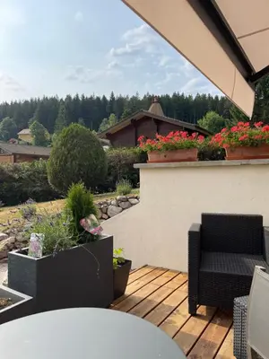 Balcon ou terrasse dans l'établissement Gite de Montagne 