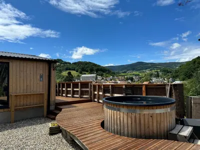 Vue générale sur la montagne ou vue sur la montagne depuis la maison de vacances