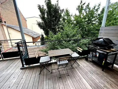 Balcon ou terrasse dans l'établissement Chambre cosy, proche centre-ville et gare