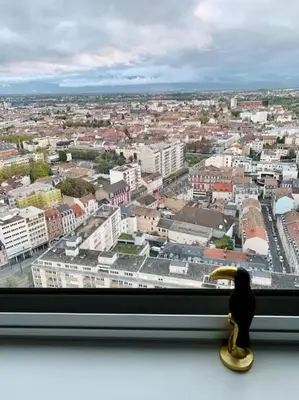 Vue générale sur Mulhouse ou vue de la ville depuis l'appartement