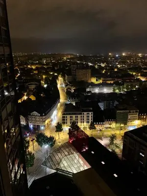 Vue générale sur Mulhouse ou vue de la ville depuis l'appartement