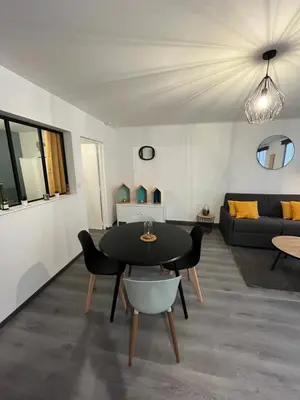 Coin salon dans l'établissement Appartement cosy hyper centre colmar