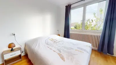 Un ou plusieurs lits dans un hébergement de l'établissement Appartement Le Passage - Ostheim