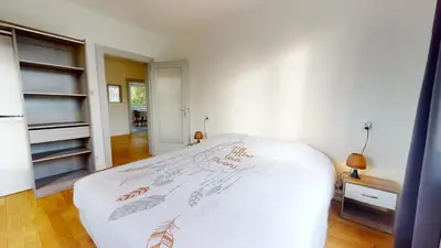 Un ou plusieurs lits dans un hébergement de l'établissement Appartement Le Passage - Ostheim